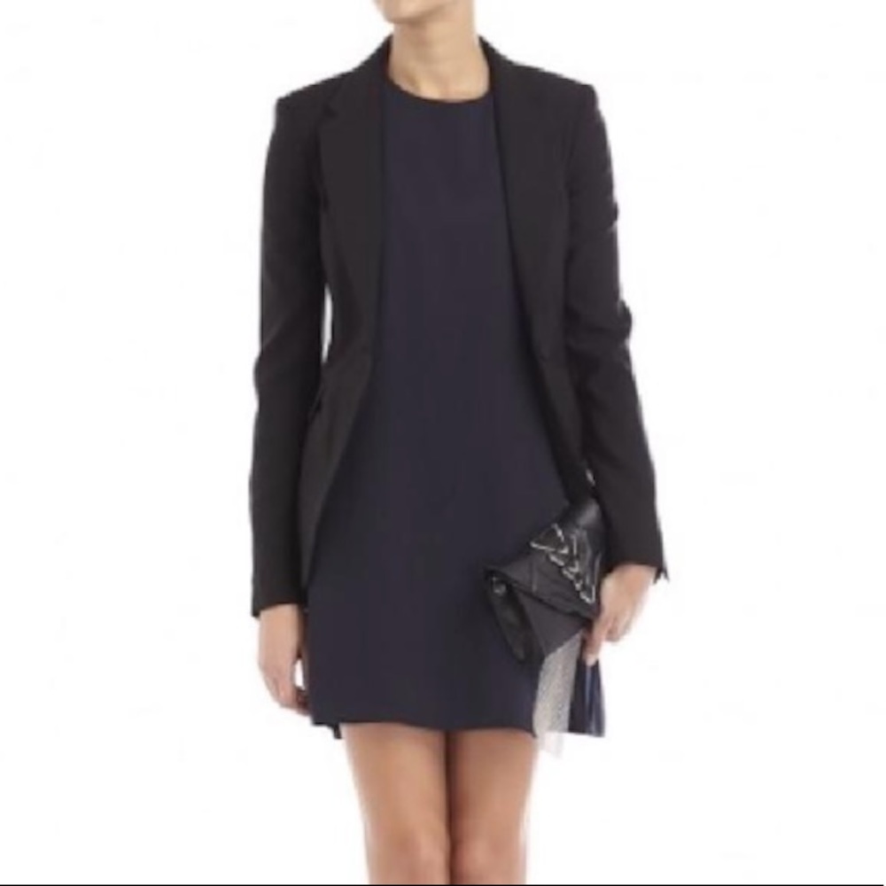 Paco Rabanne One Button Wool Satin Trim Blazer NWT